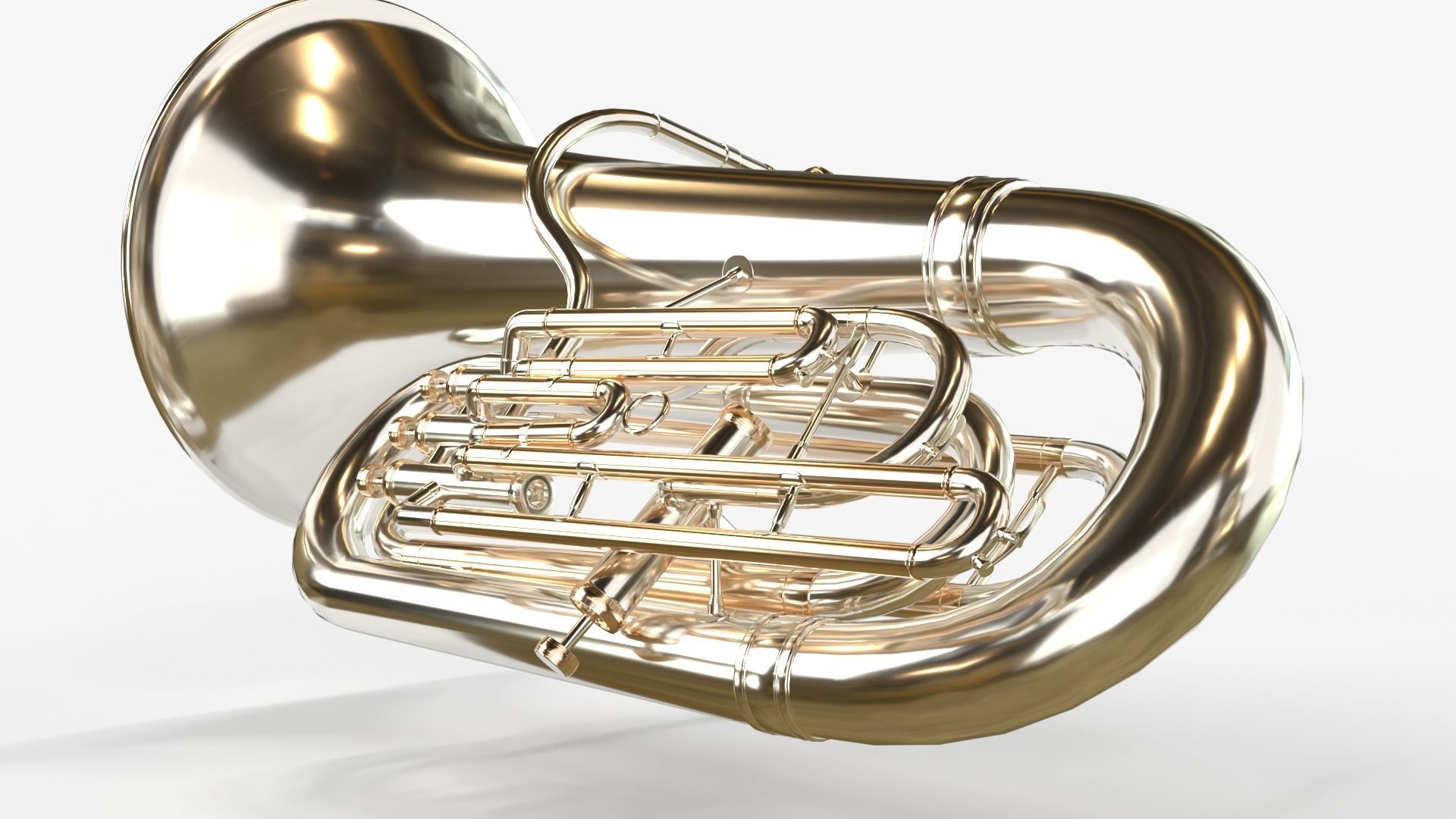Tuba Three Materials Brass Copper and Silver 3D model_21