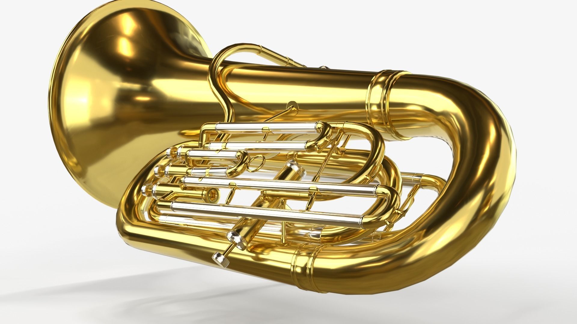 Tuba Three Materials Brass Copper and Silver 3D model_15