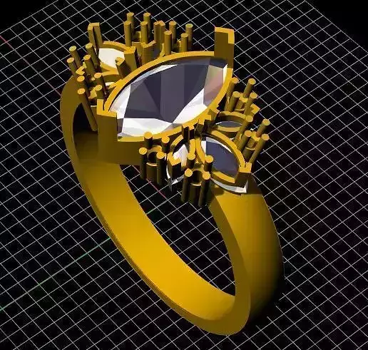 ladies stone ring 3dm file