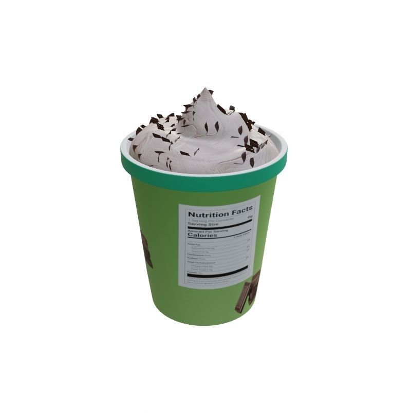 Chip Ice Cream Tub Low-poly 3D model_2