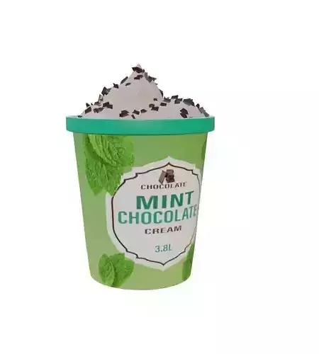 Chip Ice Cream Tub Low-poly 3D model