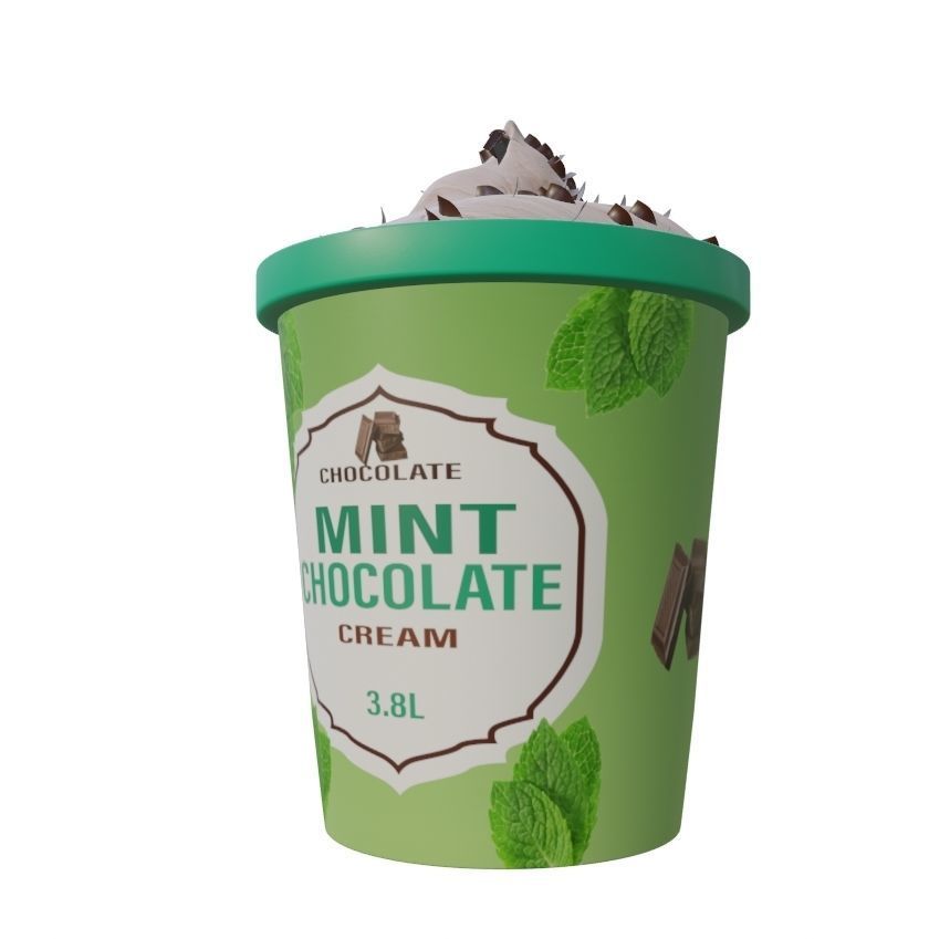 Chip Ice Cream Tub Low-poly 3D model_1