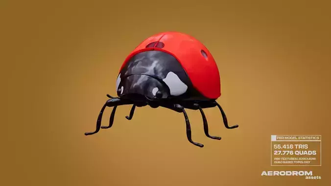 Vincenzo the Ladybug - Rigged Animated Character - AR - VR