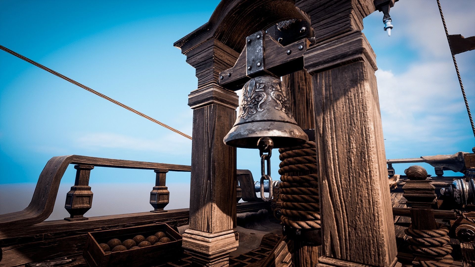 Ship Sloop AgeOfDiscoveryShipsCollection Low-poly 3D model_6