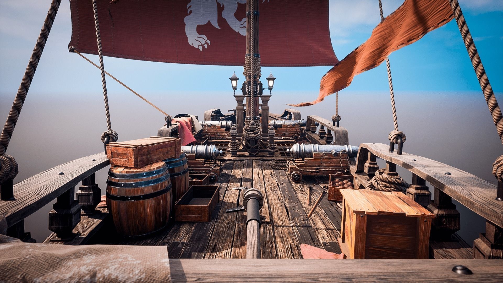 Ship Sloop AgeOfDiscoveryShipsCollection Low-poly 3D model_4