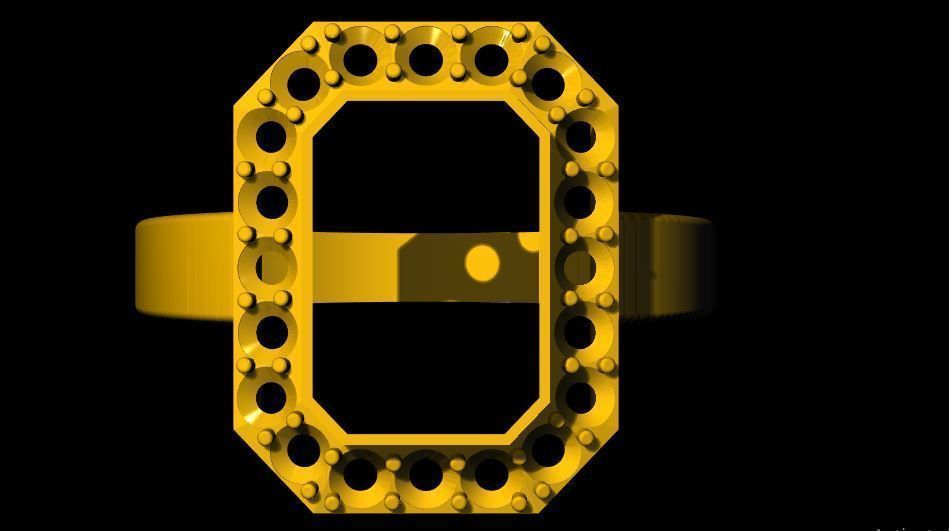 ladies stone ring 3dm file 3D print model_5