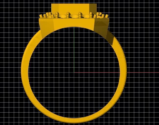 ladies stone ring 3dm file 3D print model_6