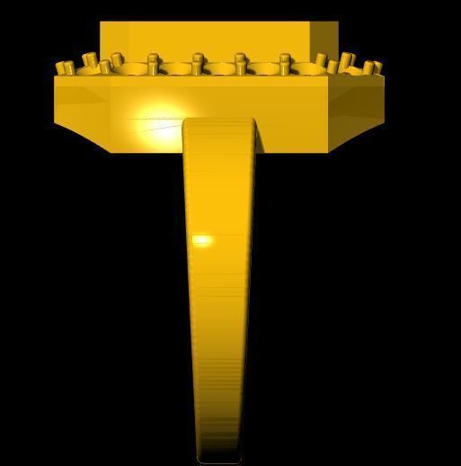 ladies stone ring 3dm file 3D print model_7