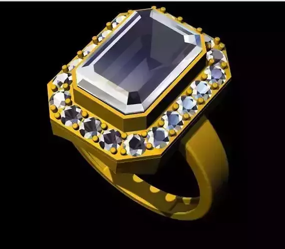 ladies stone ring 3dm file