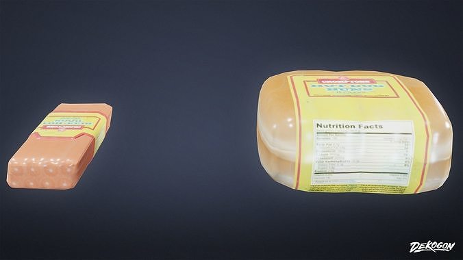 CAMPING - Hot Dogs and Buns 01 - LOW POLY Low-poly 3D model 3
