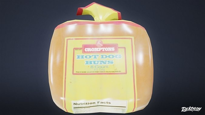 CAMPING - Hot Dogs and Buns 01 - LOW POLY Low-poly 3D model 5