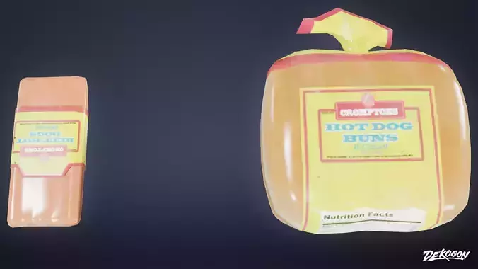 CAMPING - Hot Dogs and Buns 01 - LOW POLY