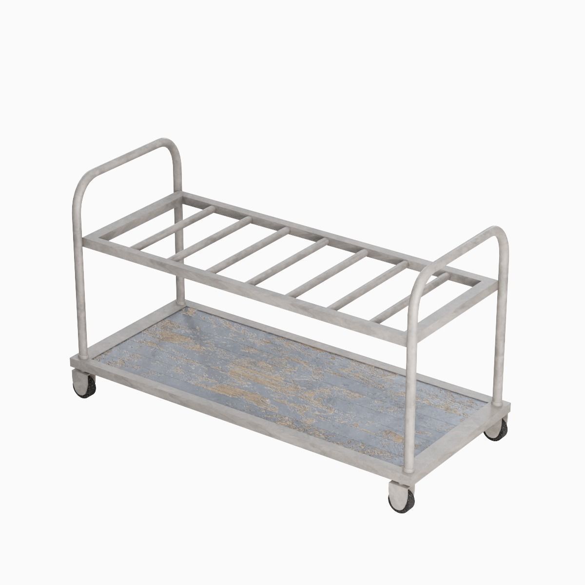 Steel Cart 02 Low-poly 3D model_5