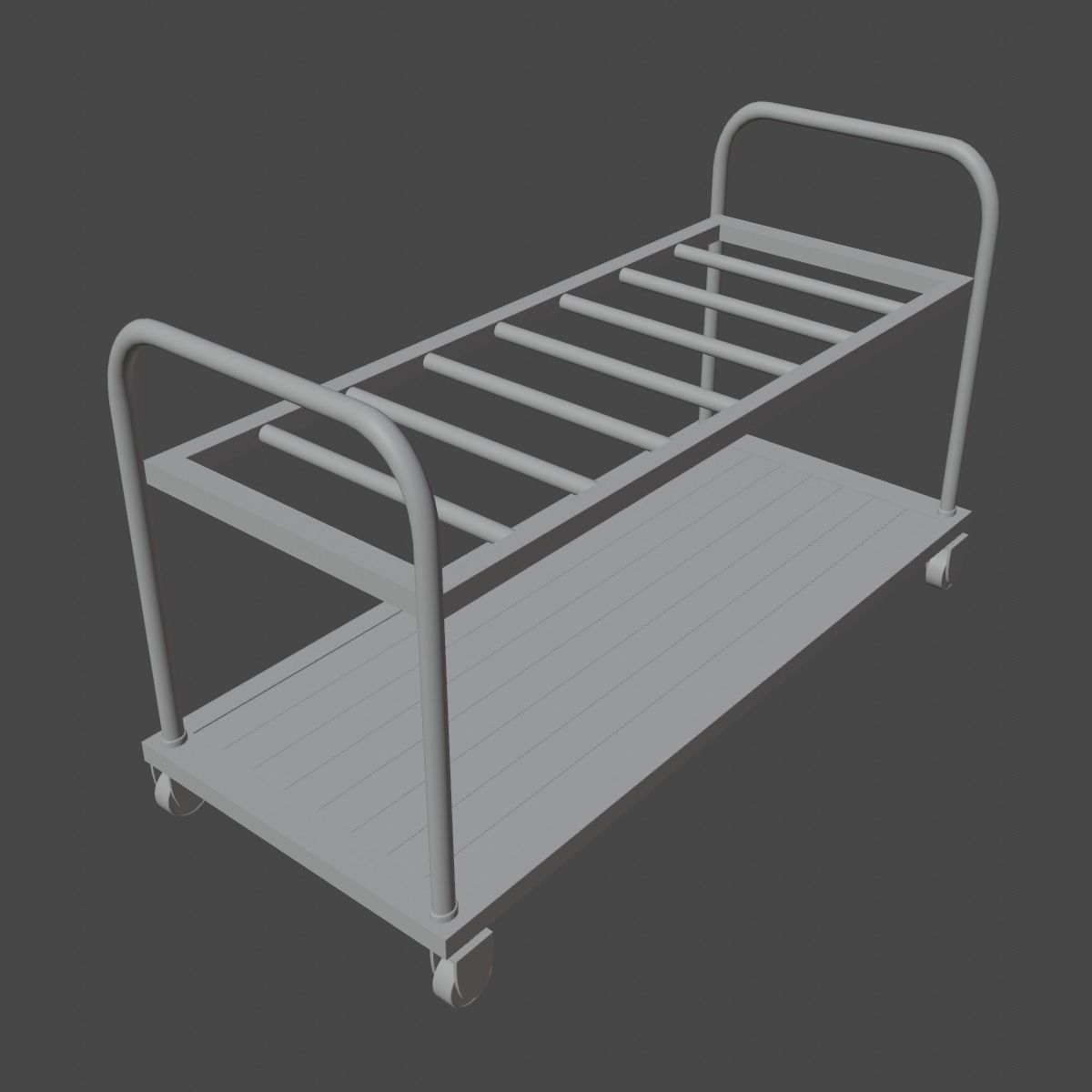 Steel Cart 02 Low-poly 3D model_10