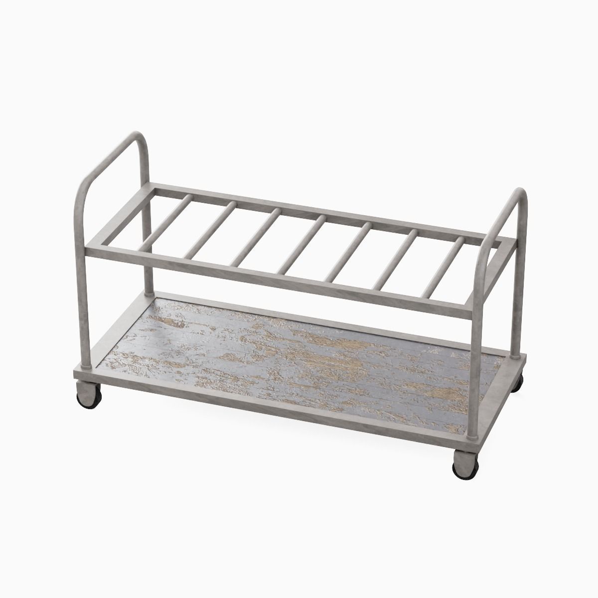 Steel Cart 02 Low-poly 3D model_6