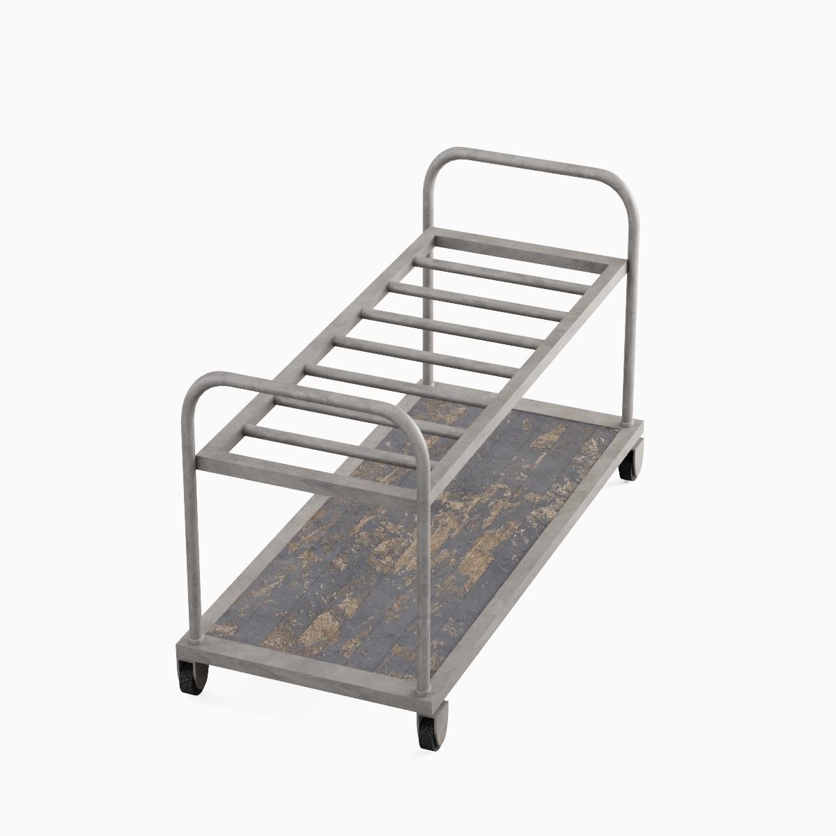 Steel Cart 02 Low-poly 3D model_4