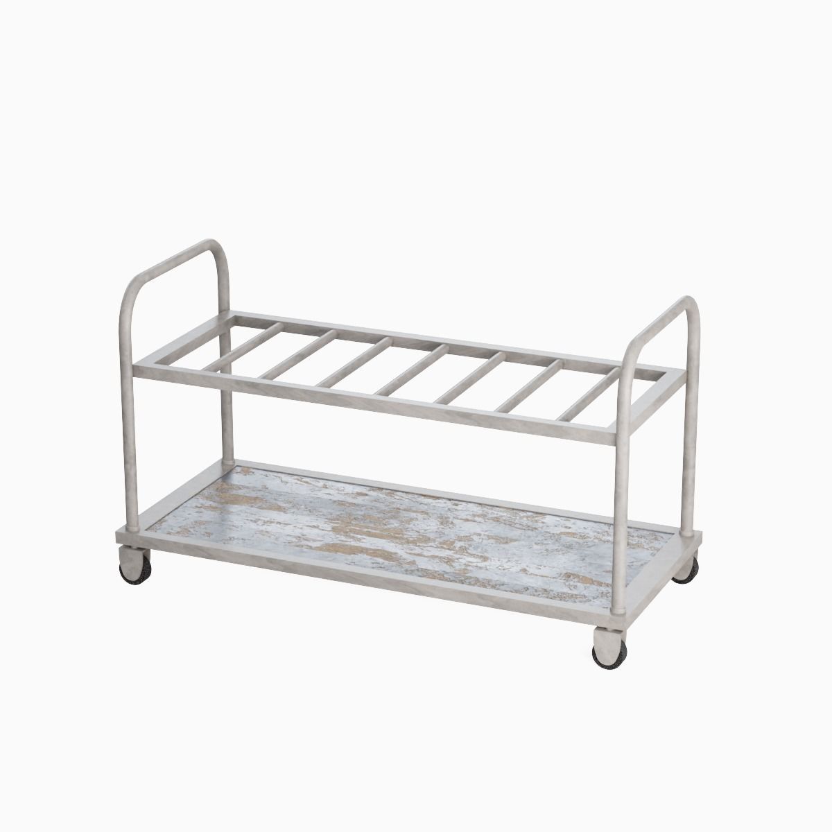 Steel Cart 02 Low-poly 3D model_2