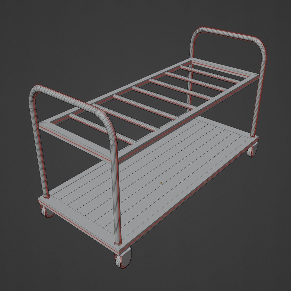 Steel Cart 02 Low-poly 3D model_11