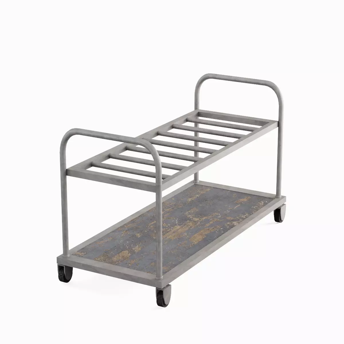 Steel Cart 02 Low-poly 3D model_0