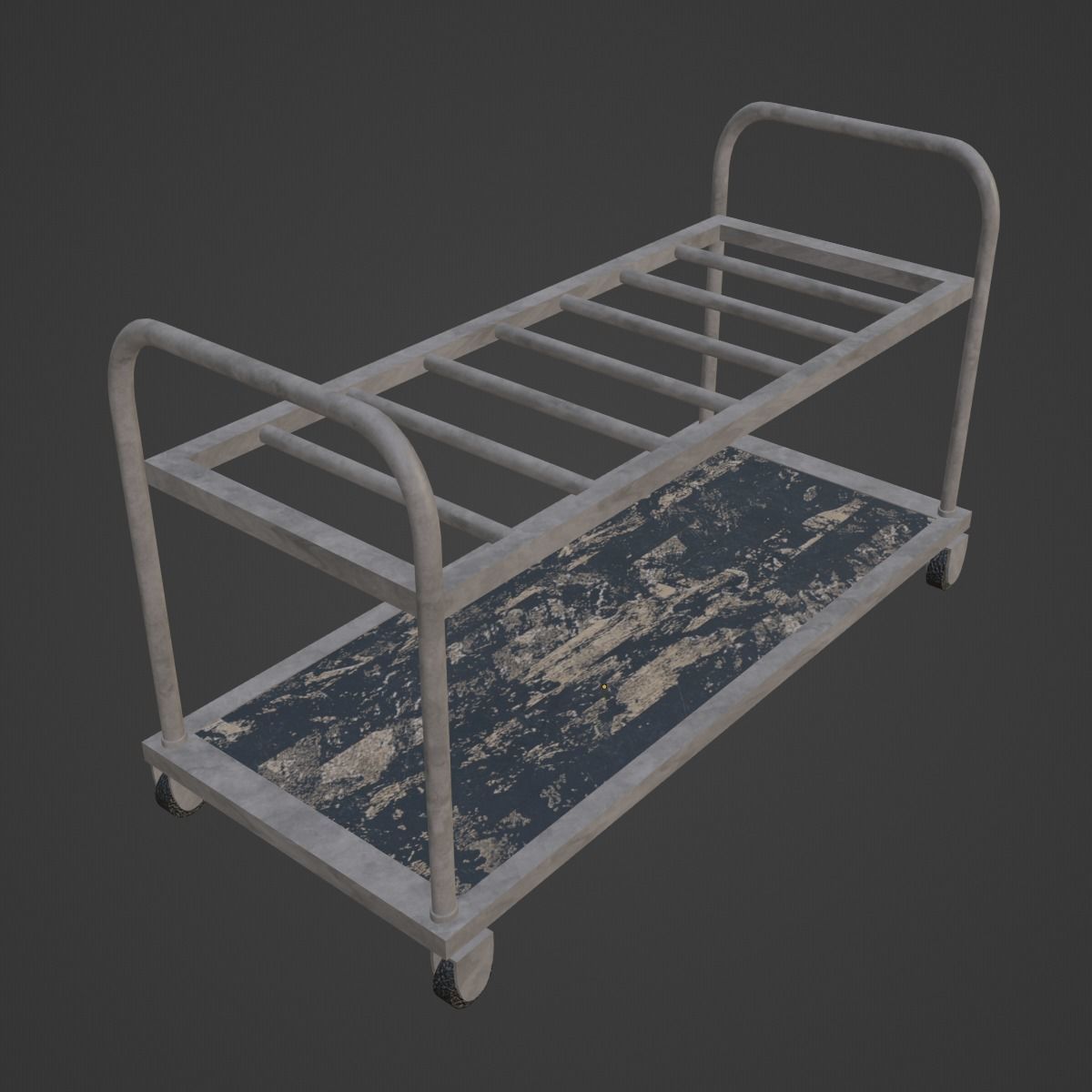 Steel Cart 02 Low-poly 3D model_8