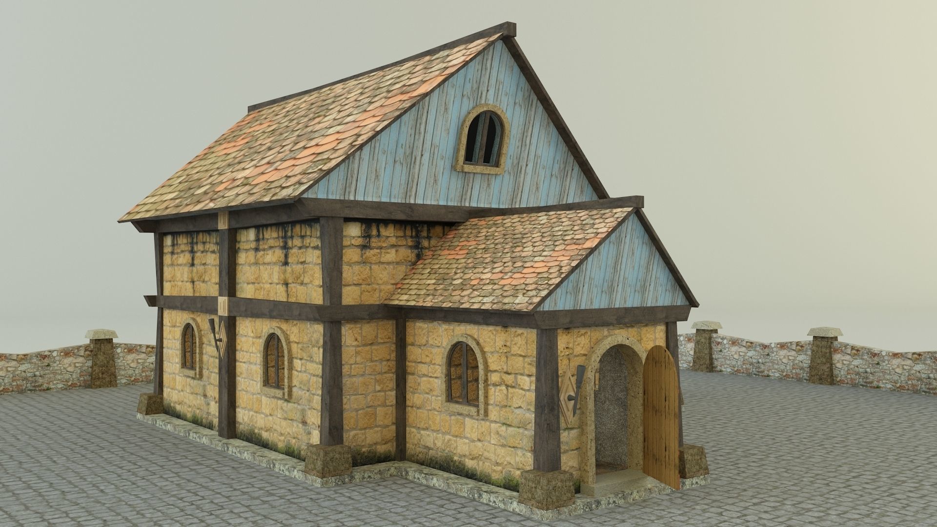 Medieval house 3D model_2