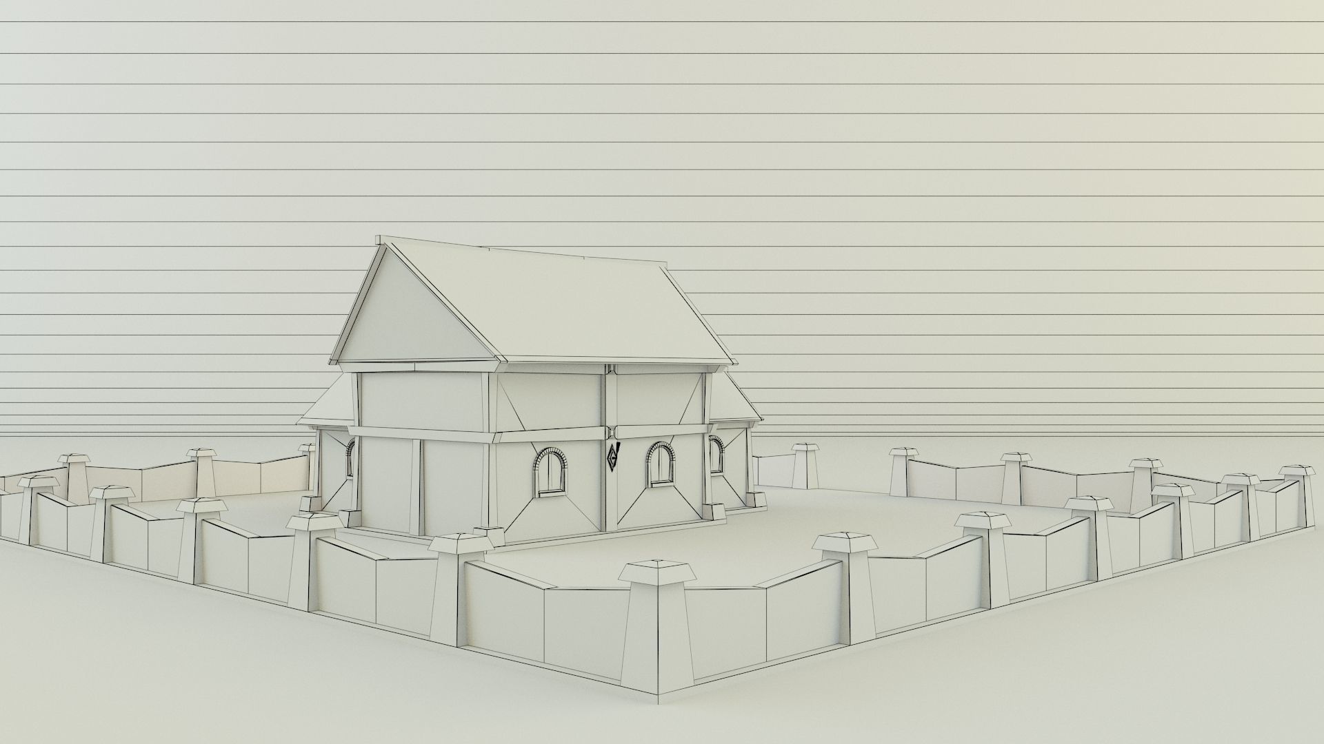 Medieval house 3D model_12