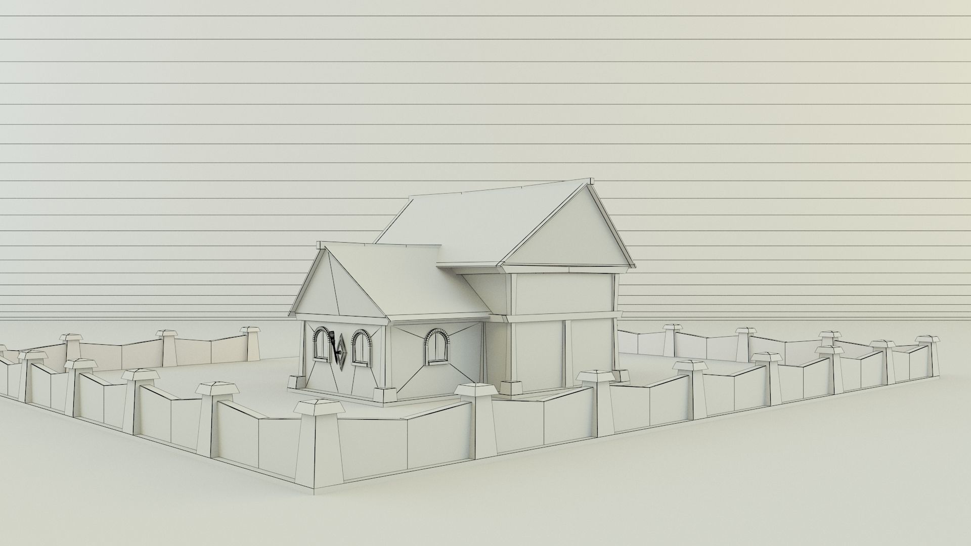 Medieval house 3D model_10