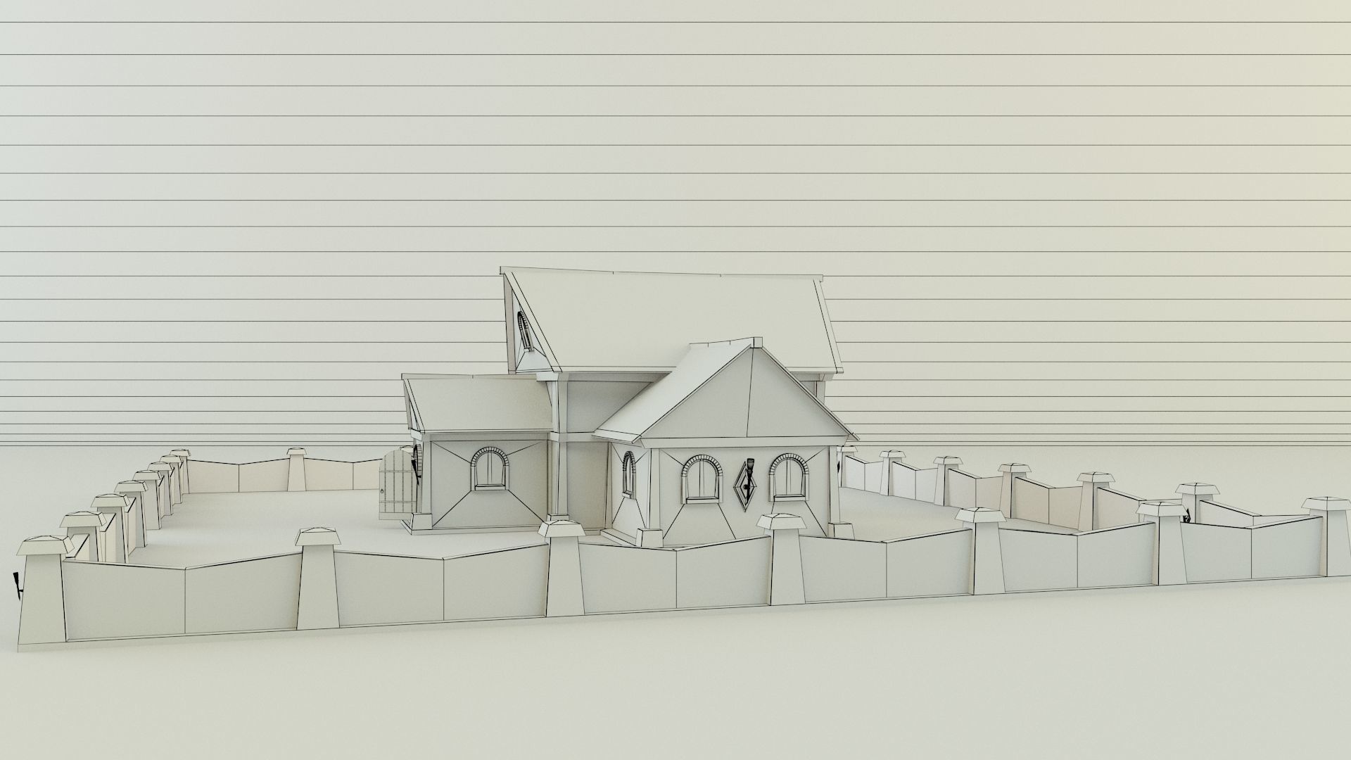 Medieval house 3D model_11