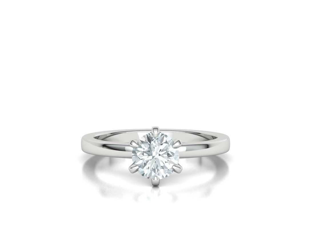 Solitaire Engagement 2 Rings  1ct main stone setting 3D Model Collection_13