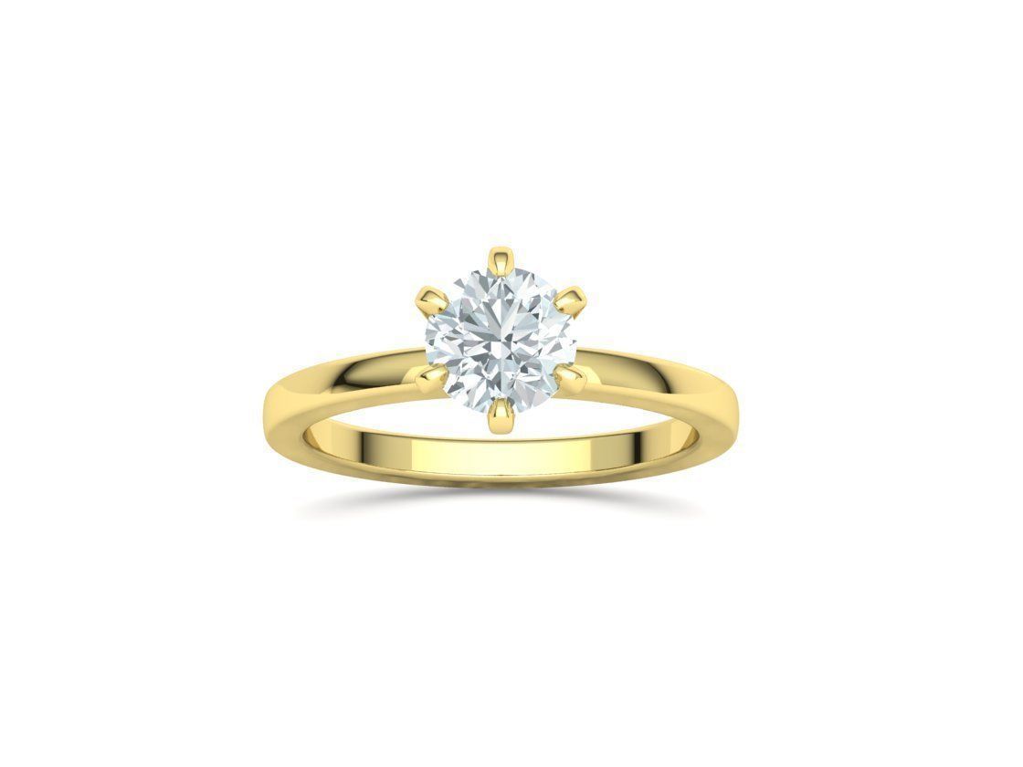 Solitaire Engagement 2 Rings  1ct main stone setting 3D Model Collection_27