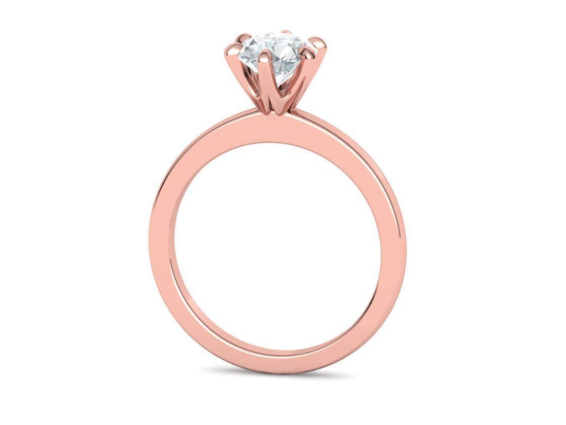 Solitaire Engagement 2 Rings  1ct main stone setting 3D Model Collection_23
