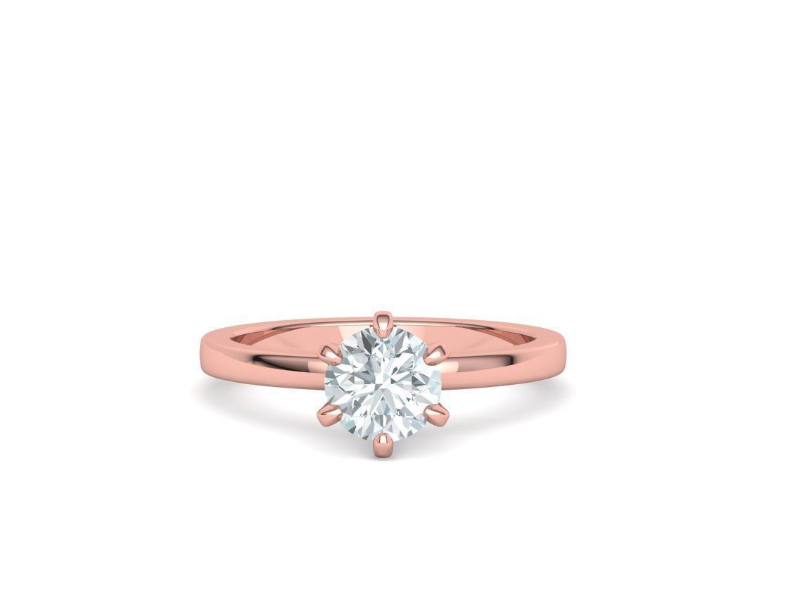 Solitaire Engagement 2 Rings  1ct main stone setting 3D Model Collection_14
