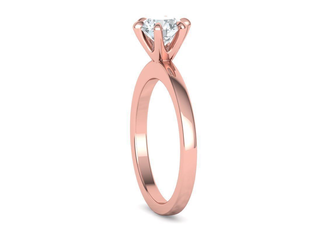 Solitaire Engagement 2 Rings  1ct main stone setting 3D Model Collection_17