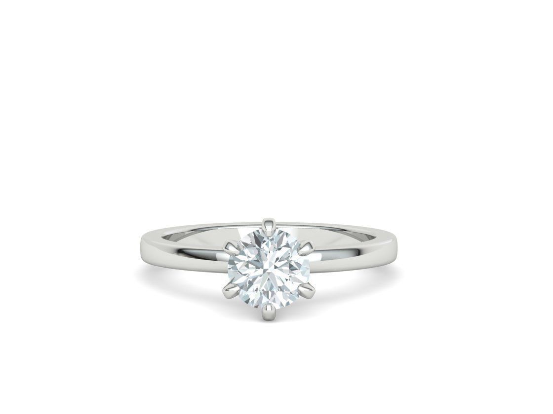Solitaire Engagement 2 Rings  1ct main stone setting 3D Model Collection_16