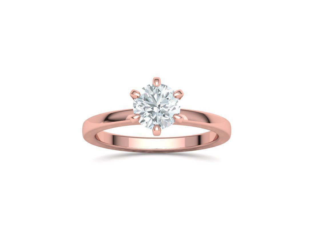 Solitaire Engagement 2 Rings  1ct main stone setting 3D Model Collection_26
