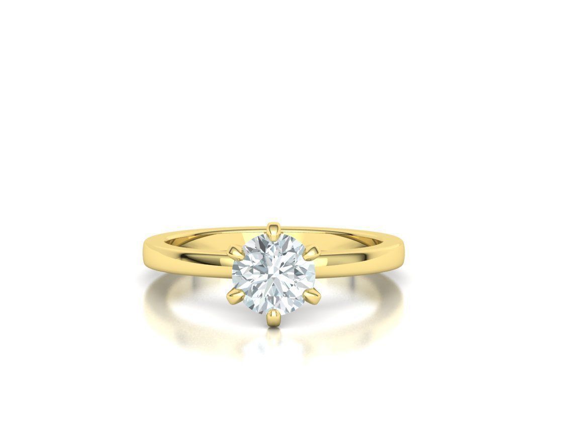 Solitaire Engagement 2 Rings  1ct main stone setting 3D Model Collection_12