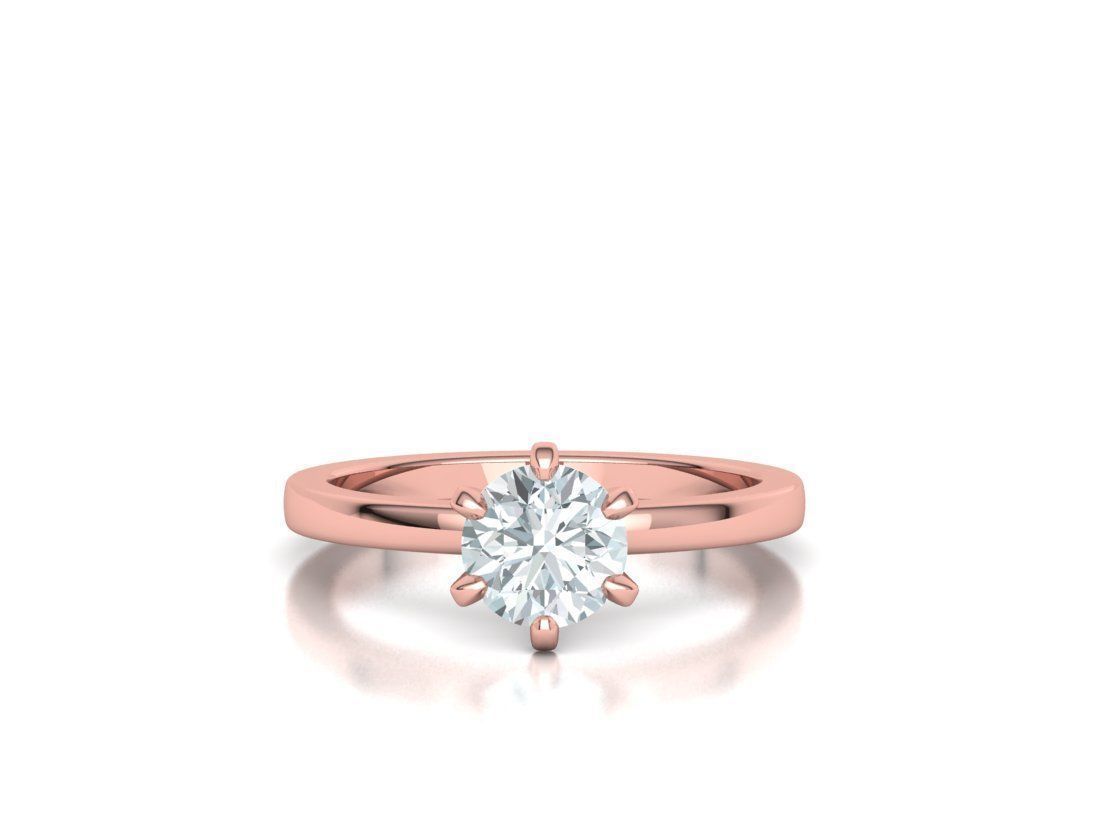 Solitaire Engagement 2 Rings  1ct main stone setting 3D Model Collection_11