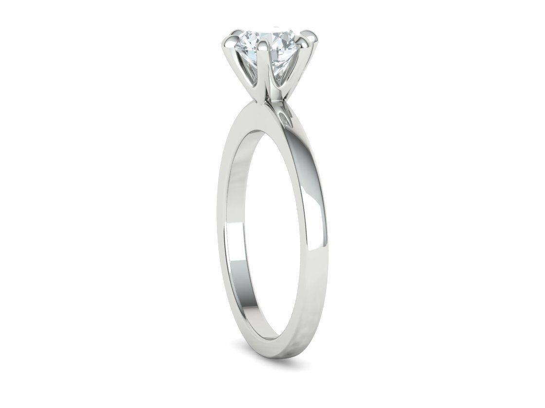 Solitaire Engagement 2 Rings  1ct main stone setting 3D Model Collection_19