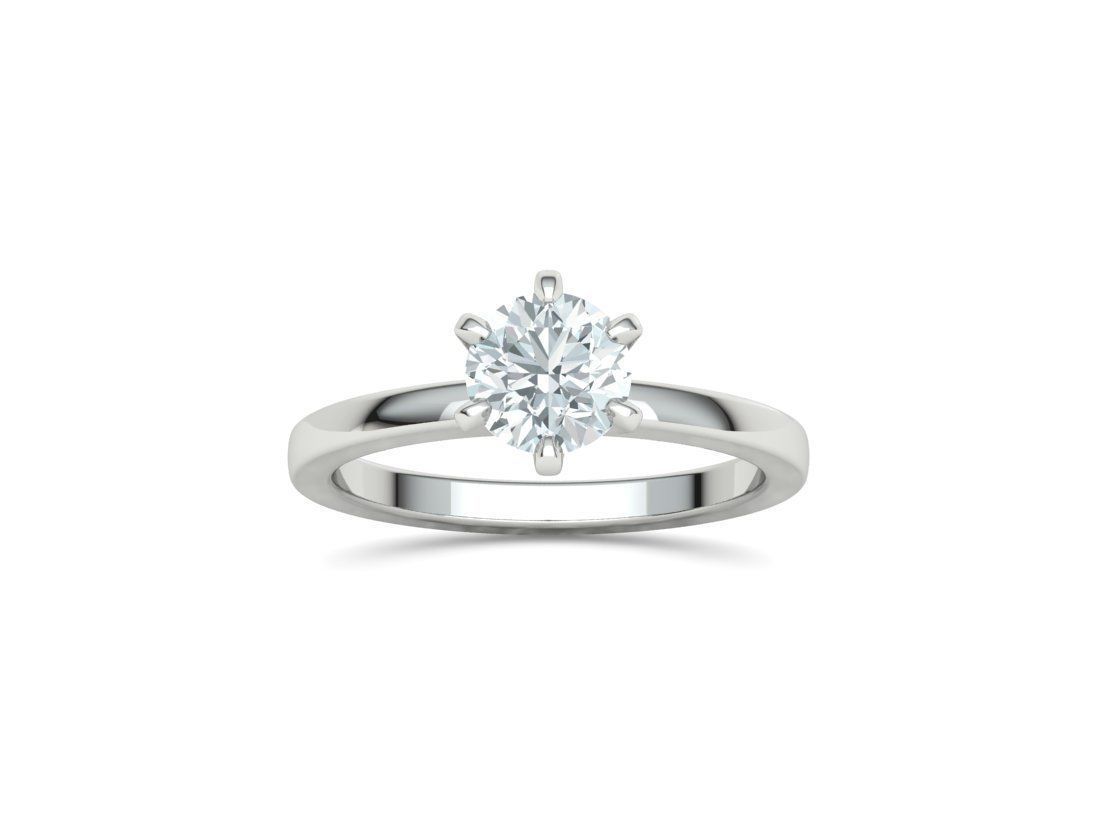Solitaire Engagement 2 Rings  1ct main stone setting 3D Model Collection_28