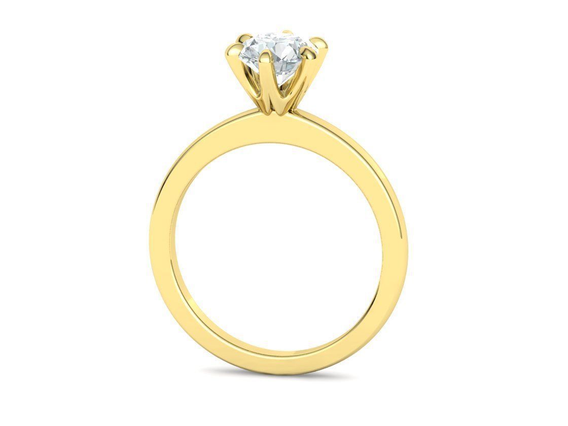 Solitaire Engagement 2 Rings  1ct main stone setting 3D Model Collection_24