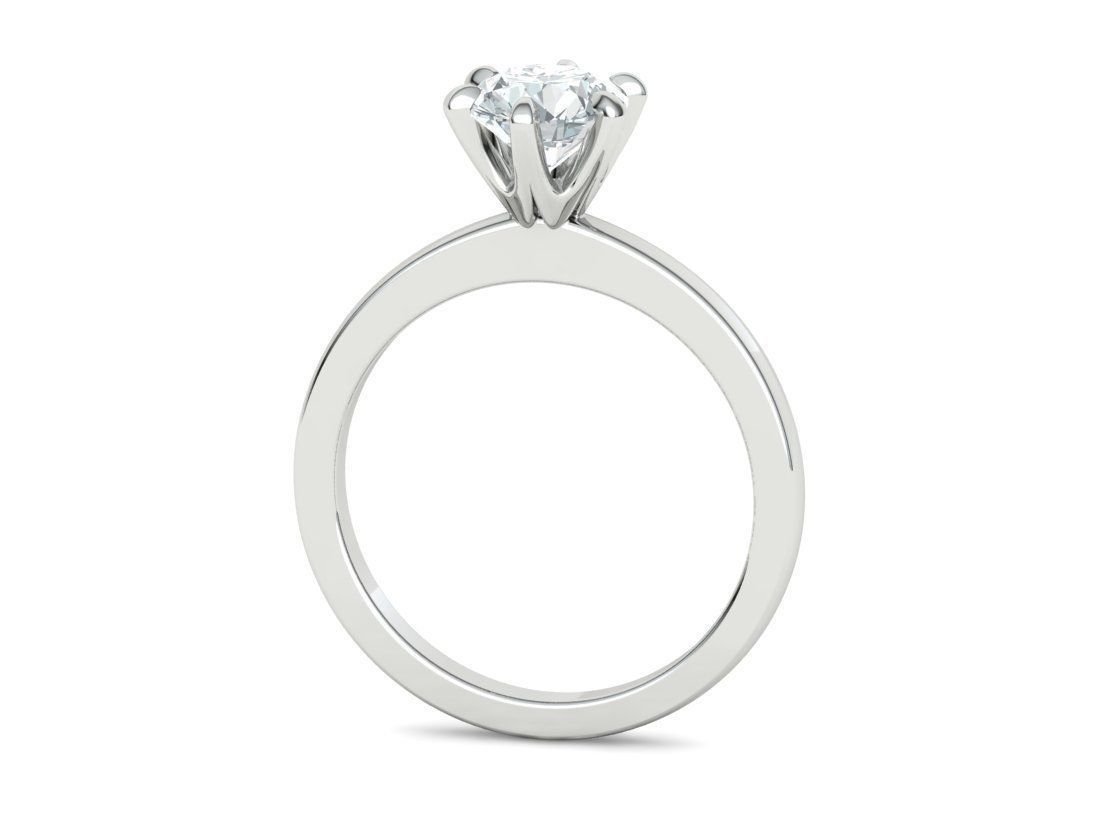 Solitaire Engagement 2 Rings  1ct main stone setting 3D Model Collection_25