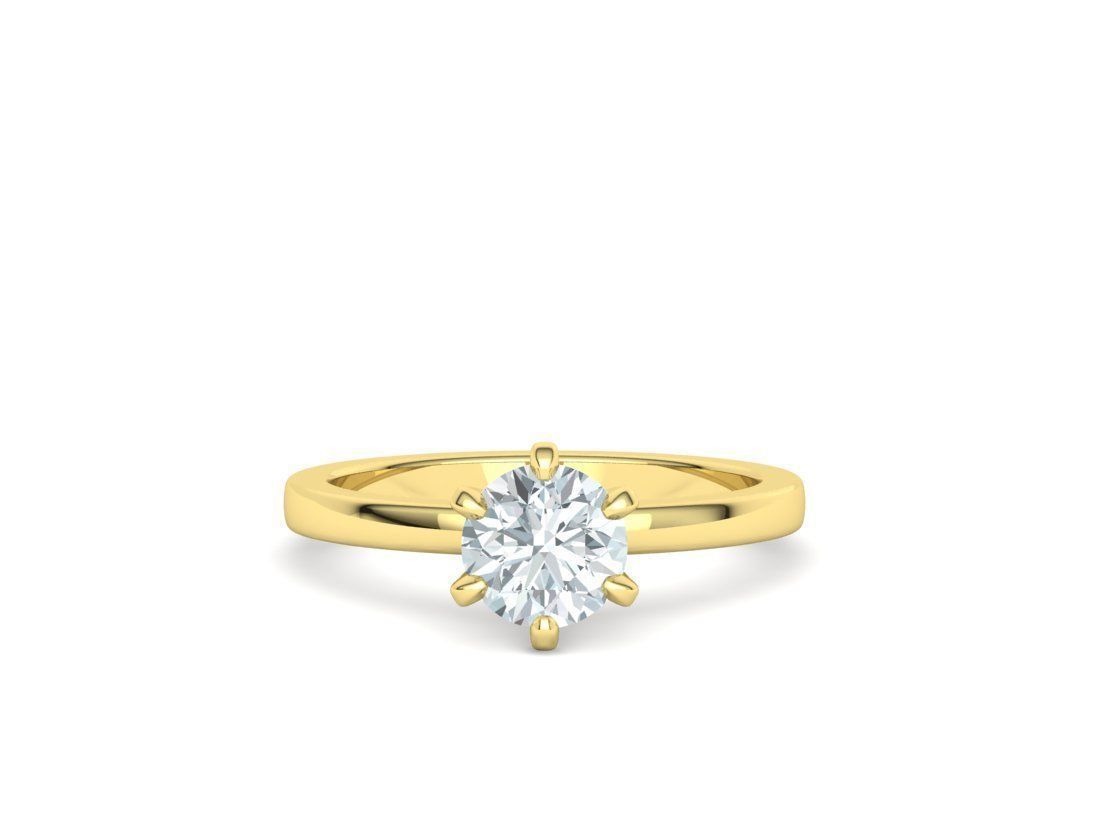 Solitaire Engagement 2 Rings  1ct main stone setting 3D Model Collection_15