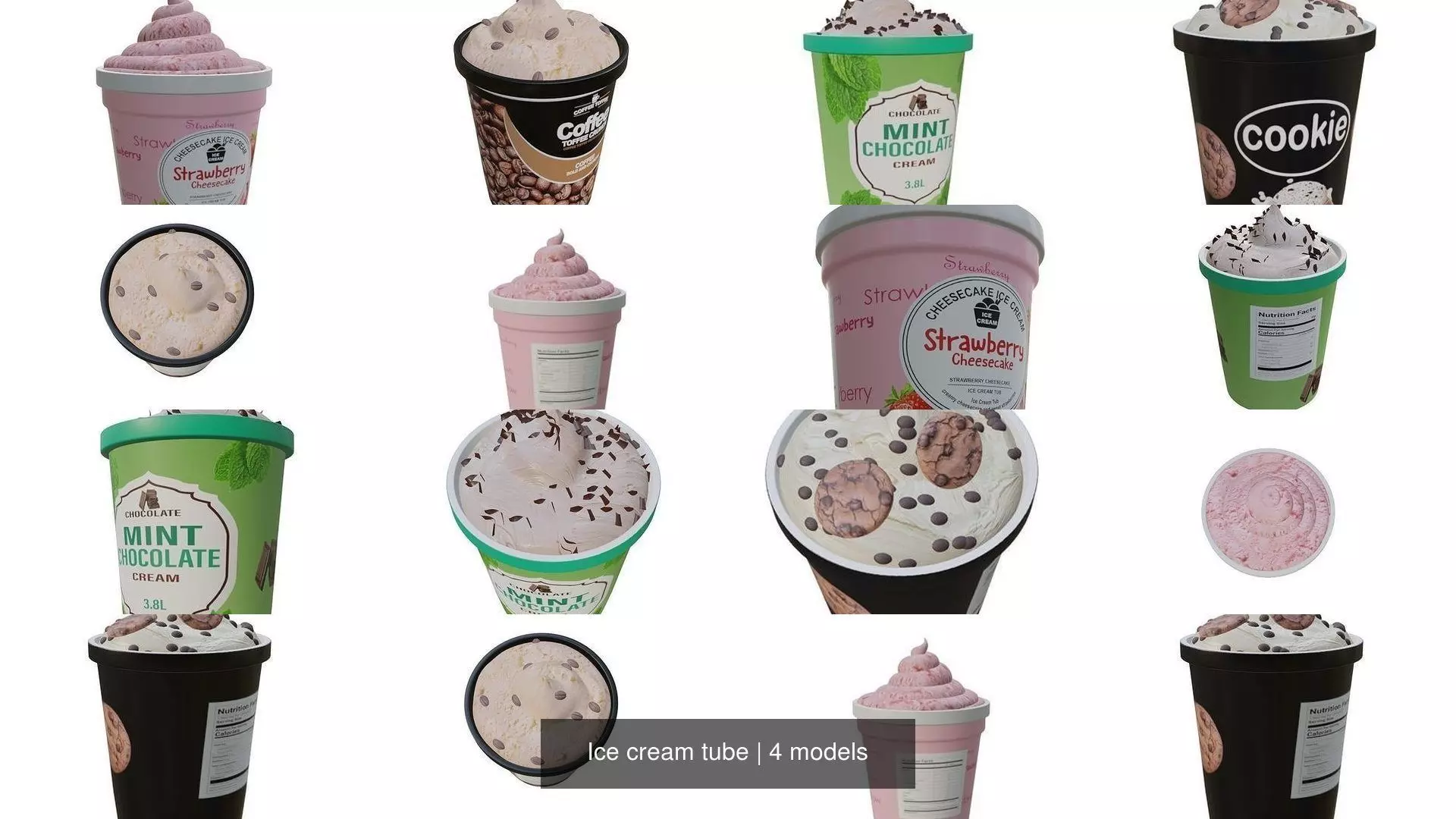 Ice cream tube 3D Model Collection_0