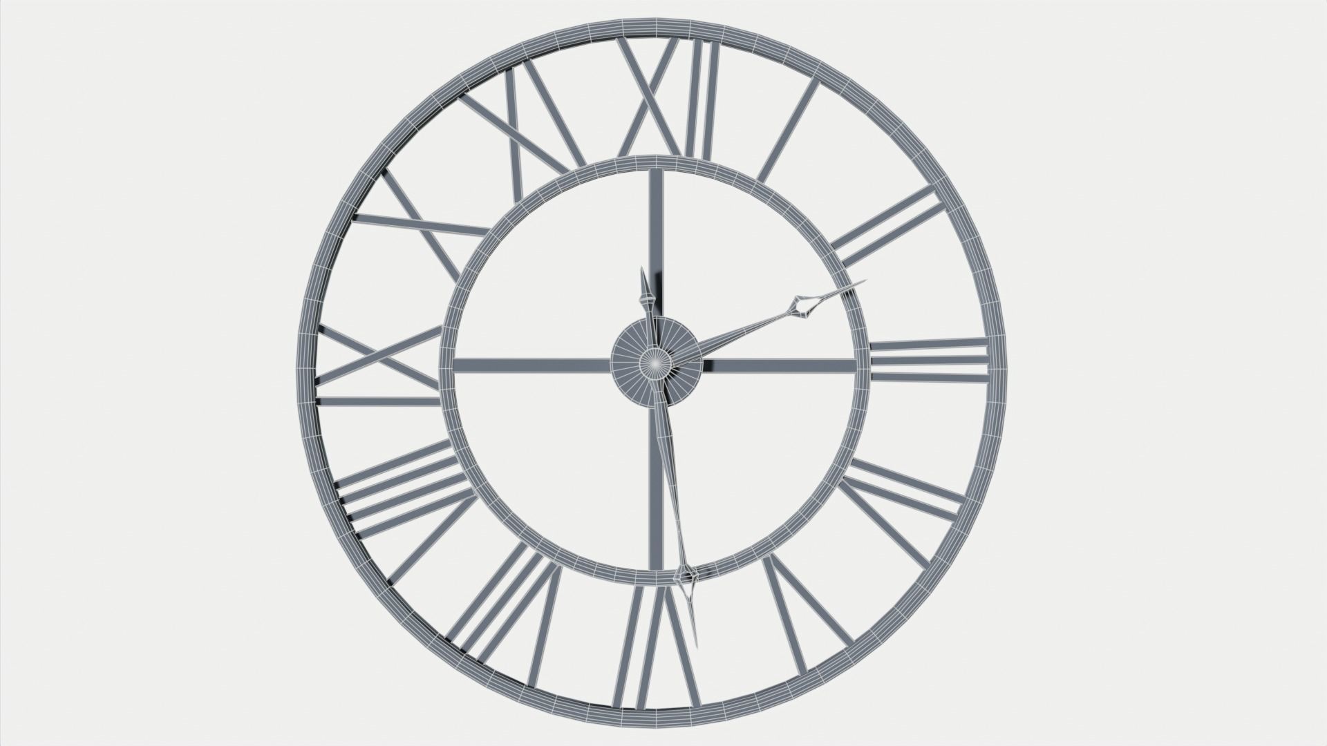 Vergara Wall Clock Low-poly 3D model_7