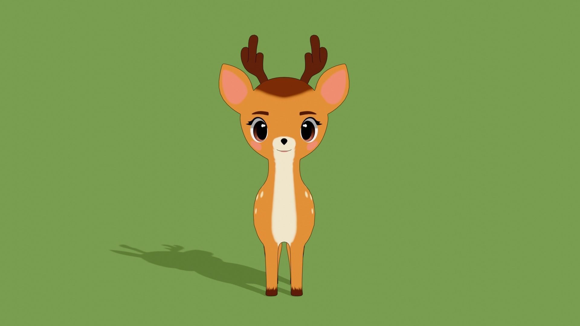 Stylized Toon Deer Low-poly 3D model_1
