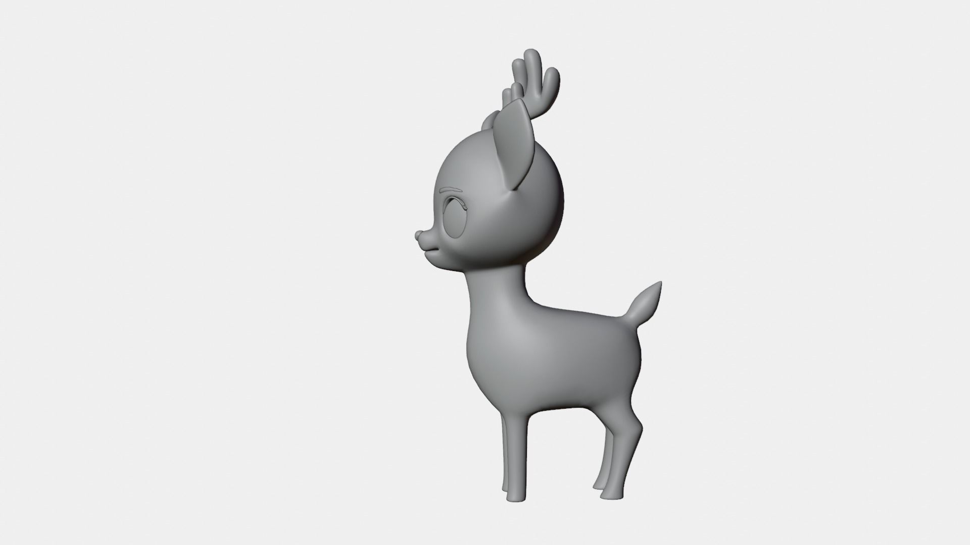 Stylized Toon Deer Low-poly 3D model_5