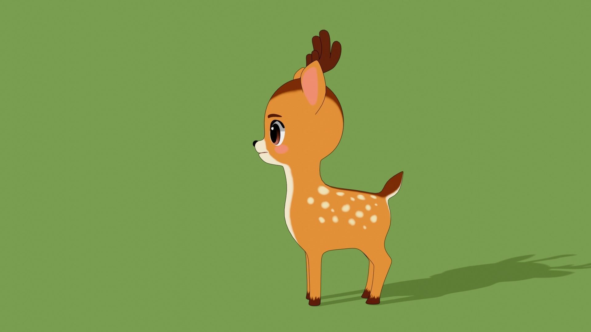Stylized Toon Deer Low-poly 3D model_2