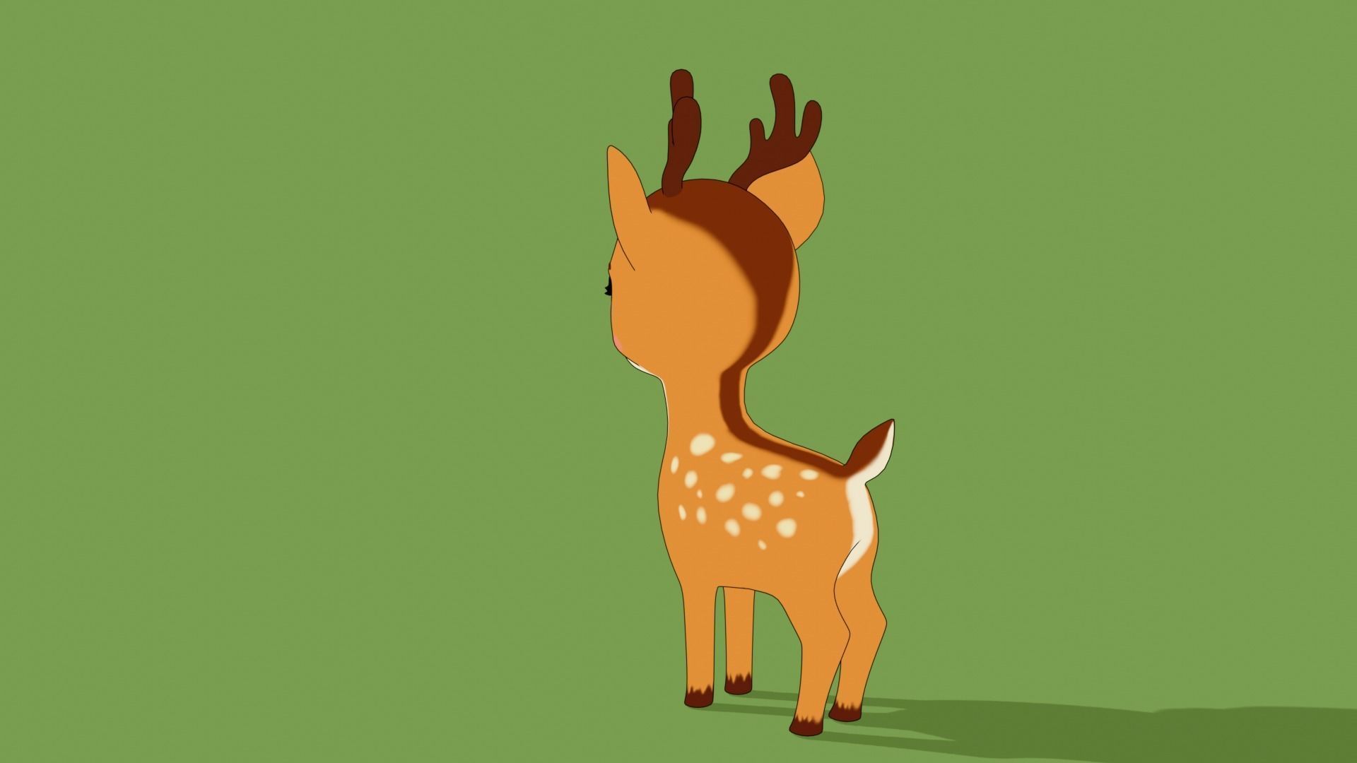 Stylized Toon Deer Low-poly 3D model_3