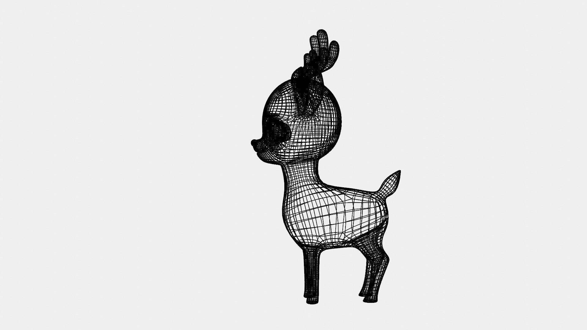 Stylized Toon Deer Low-poly 3D model_6