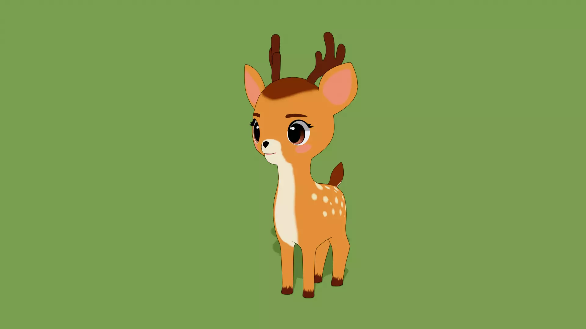 Stylized Toon Deer Low-poly 3D model_0
